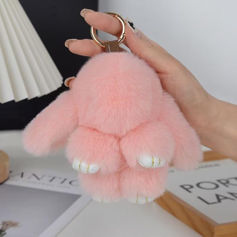 Plush Rabbit Fur Keychain: Cute Rabbit Ornament & Phone Charm