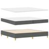 Box Spring Bed with Headboard Dark Gray 200 x 200 cm Fabric
