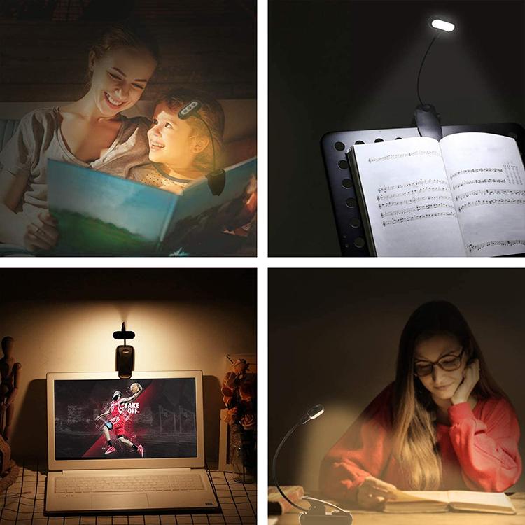 High Quality Flexible Clip On Led Book Reading Light With Usb Rechargeable Reading Lights For Residential Indoor -