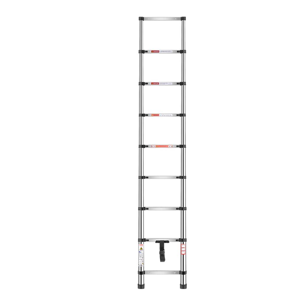 VEVOR Telescoping Ladder, 2540mm Stainless Steel Lightweight Extension Ladder, Multi-Button Retraction Collapsible Ladders
