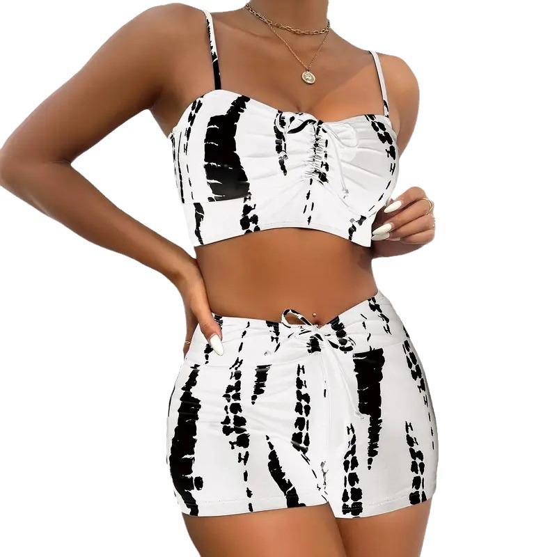 2025 Women s High-Waisted Conservative Bikini Swimsuit Large белый
