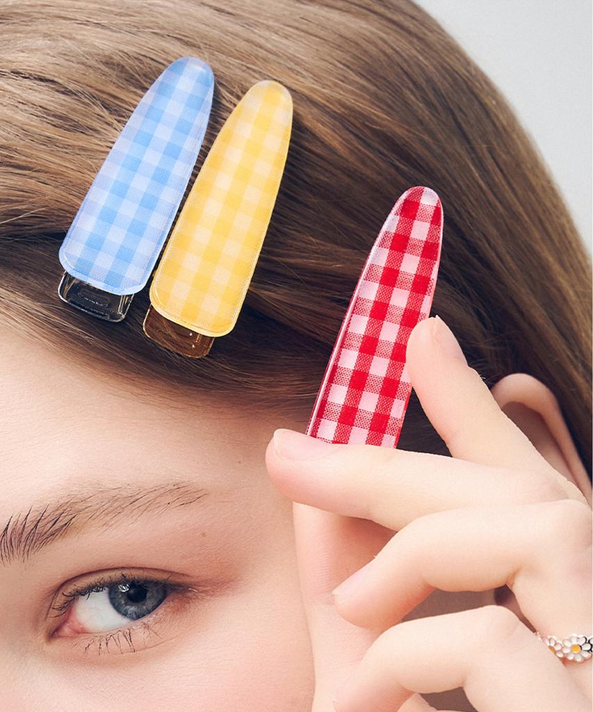 Dana Burton Gingham Check Crocodile Clip