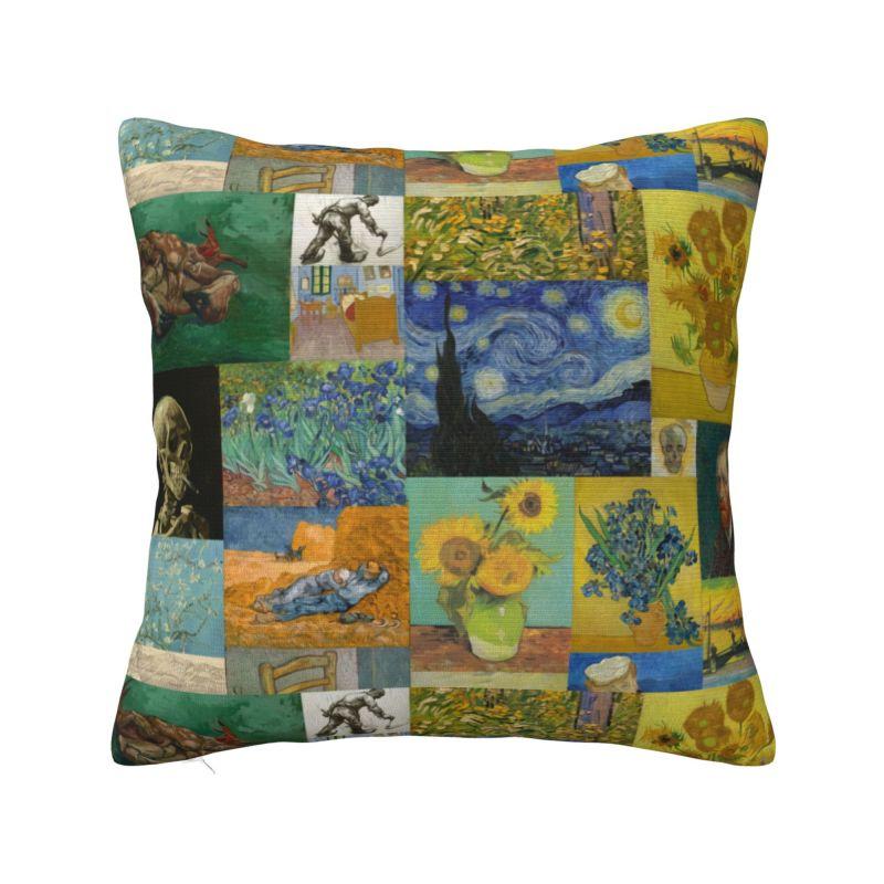 Nordic Vincent Van Gogh Twelve Sunflowers In A Vase Mask Cushion Cover Soft Art Flowers Painting Throw Pillow Case Home Decor