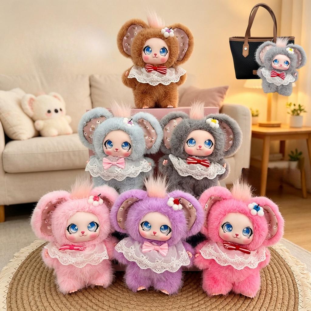Cartoon Vinyl Plush Doll Kawaii Koala Hanging Keychain Keyring Bag Pendant Party Gift