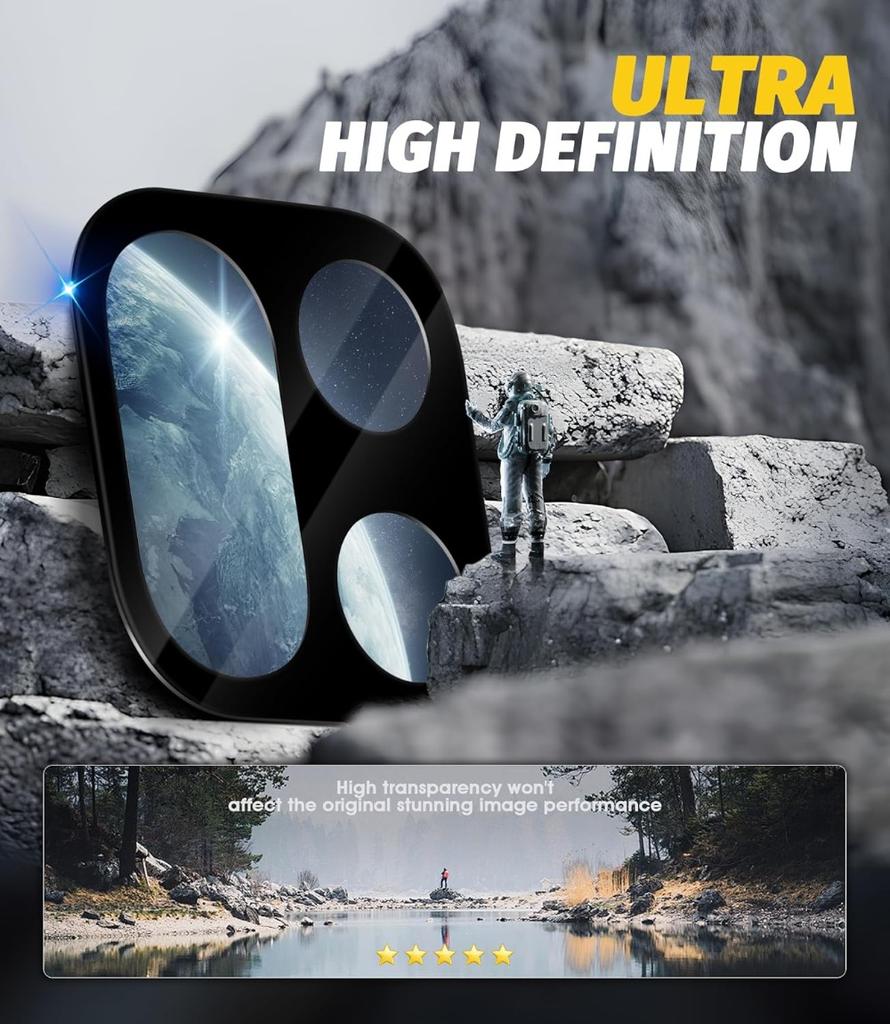 1-3PACK Easy To Install Tempered Glass for OnePlus 15 Black Glass Lens Protector for One Plus 15 Anti-scratch Phone Camera Film