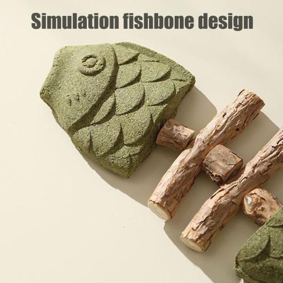 Natürliches Kauspielzeug für Katzen Fischknochen Katzenminze und Silberwein Spielzeug Sicher nur pflanzliche Inhaltsstoffe Spielzeug für die Zahngesundheit von Katzen zur Bereicherung gegen Langeweile