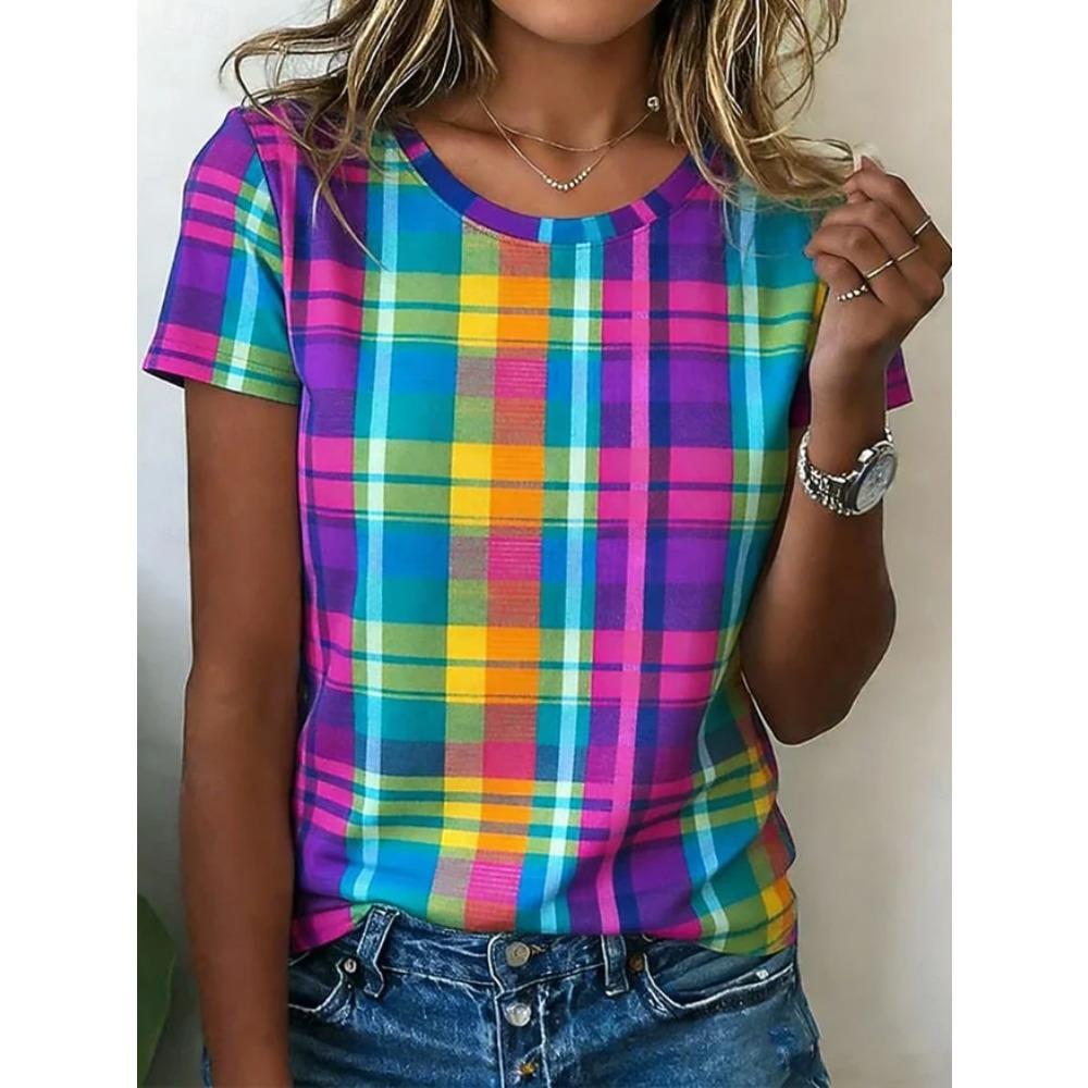 Fashion Women Retro Creative Heart Shaped Pattern Print T Shirt Funny Casual O-neck Short Sleeves T-shirt Summer Female Tee Shirt