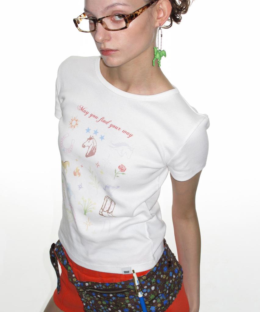 CRANK Fire Horse Wish T-Shirt_White