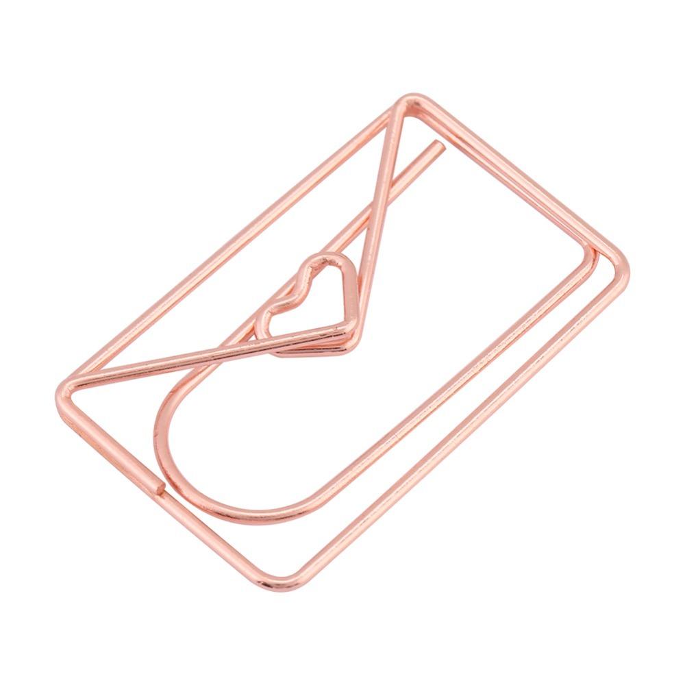 12pcs Metal Bookmark Clip Cute Document Organizing Clip Envelope Shape Paper Clips School Supplies