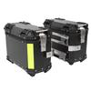 Pair of Motorcycle Side Case 28L Water Resistant Aluminum Alloy Hard Side Saddlebag Box with Bracket   Lock and Handle