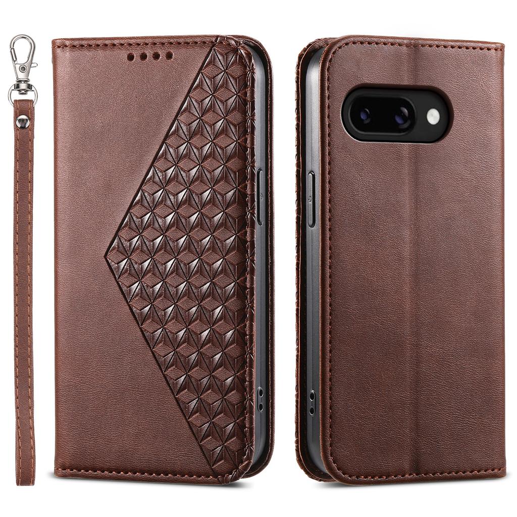 For Google Pixel 9a Case Calf Texture PU Leather Phone Cover with Wallet