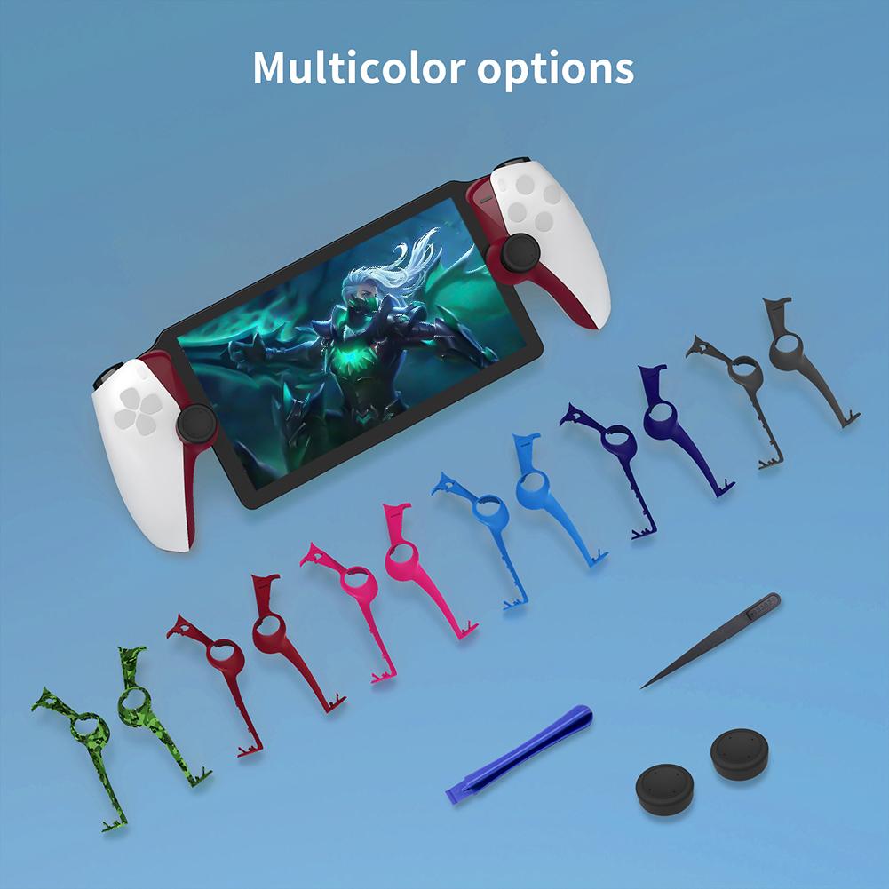Silicone Decorative Strip Protective Shell with 2PCS Thumb Grips Caps Accessories Kit Protective Cover for PS5 Portal Console