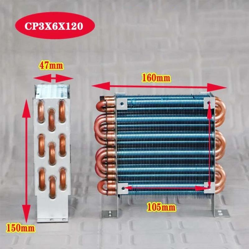 CP3X6X120 Micro Mini Condenser Air-Cooled Copper Tube Finned Radiator Evaporator with 120 Single Fan alone