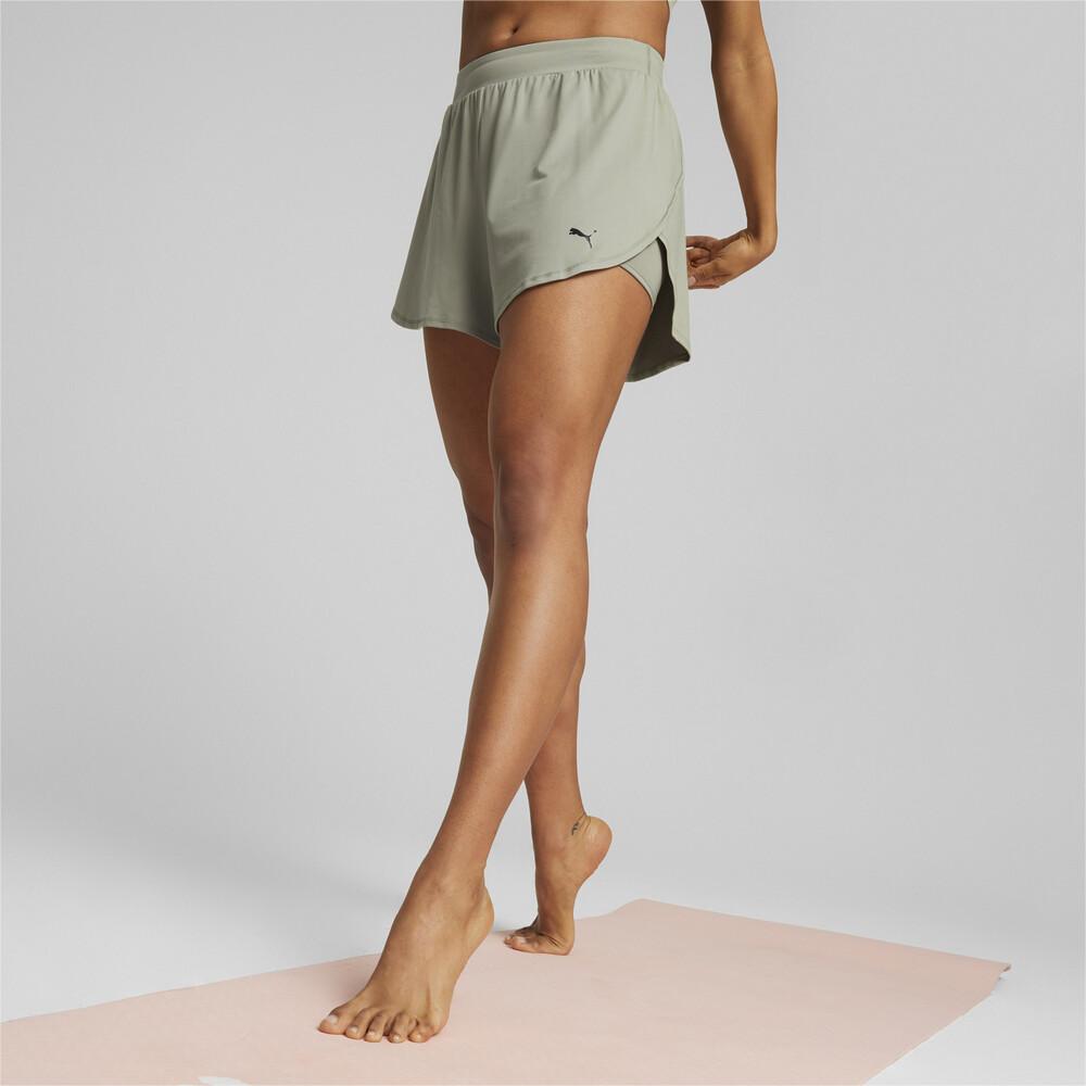 Puma Yoga Series Solid Color Casual Mid-Rise Sports Shorts Women Shorts Light-Green 523175-90