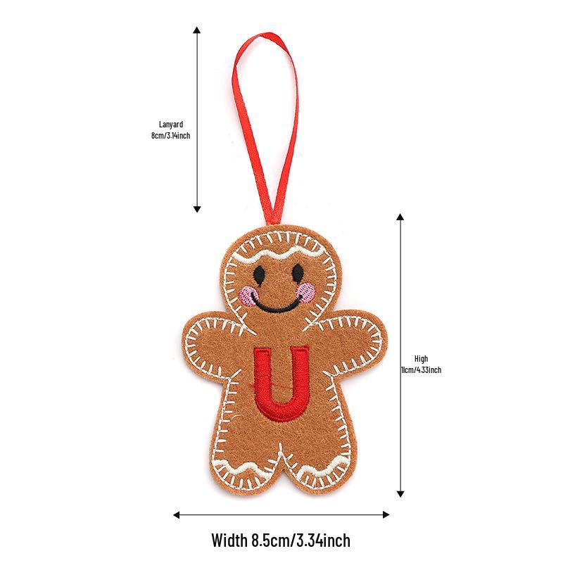 Christmas Gingerbread Man Ornaments: Festive Alphabet Hanging Decorations