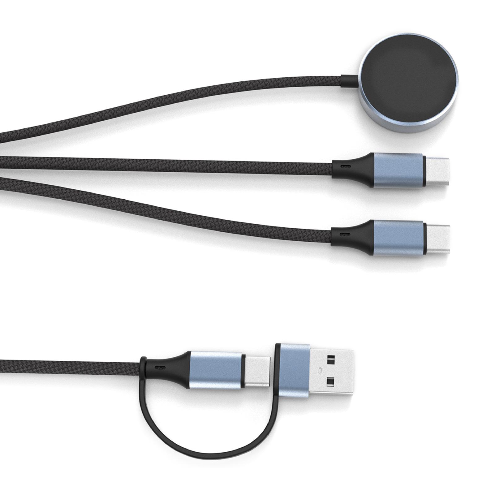 100W USB A/C to Type C Multiple Charger Braided Cable 5 in 1 Fast Charging for Phone Pad SmartWatch 1