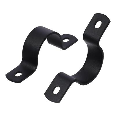 Černá litinová policeová konzole Uhlíková ocel Trubková svorka Kování Odolný Dvouotvorový trubkový pásek Dělník