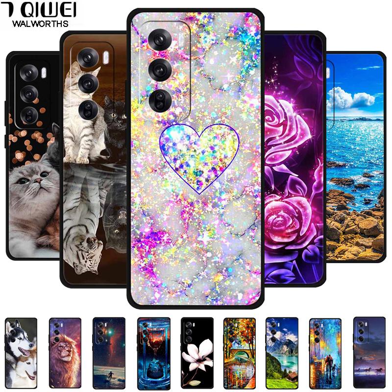 Funda For OPPO Reno 12 / Reno12 Pro Global Case Fashion Printed Soft Silicone Back Cover For Reno12 Pro Cat Phone Case Reno12 5G