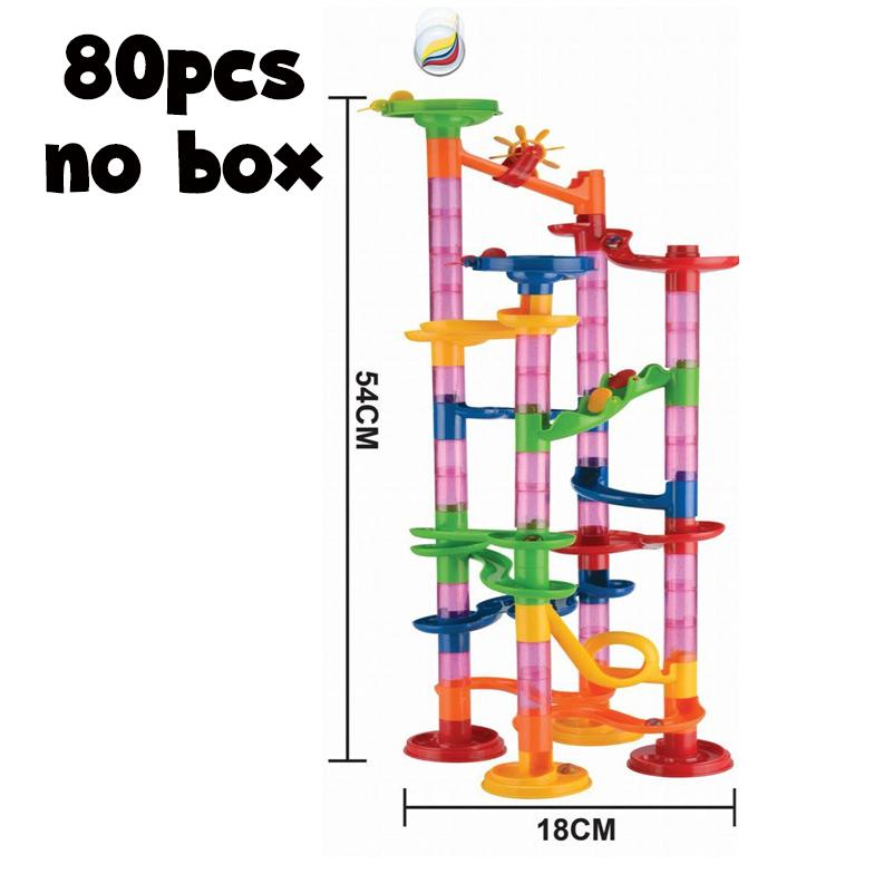 Marble Run Ra Track Building Blocks Kids 3D Maze Ball Roll Toy DIY Marble Run Ra Coaster Set 80/105/109/133pc Christmas Gift