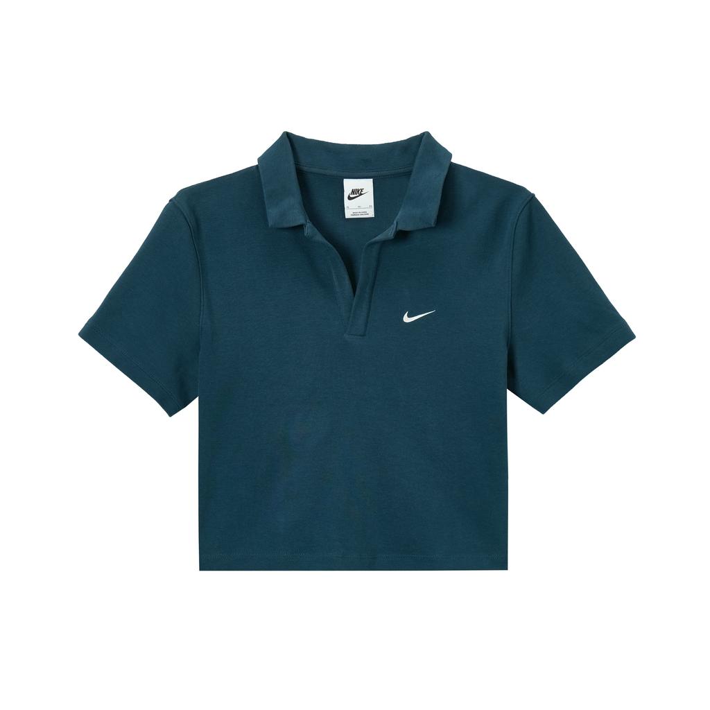 (WMNS) Nike Sportswear Essential Polo Shirt Asia Sizing 'Dark Blue' Women's DV7885-478