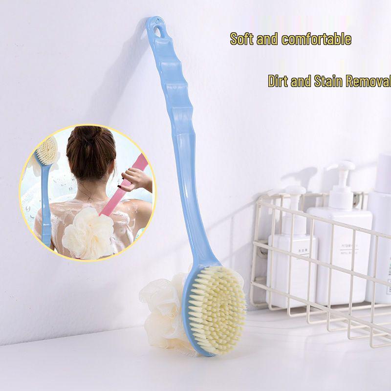 Double-Sided Bath Brush & Scrubber with Long Handle