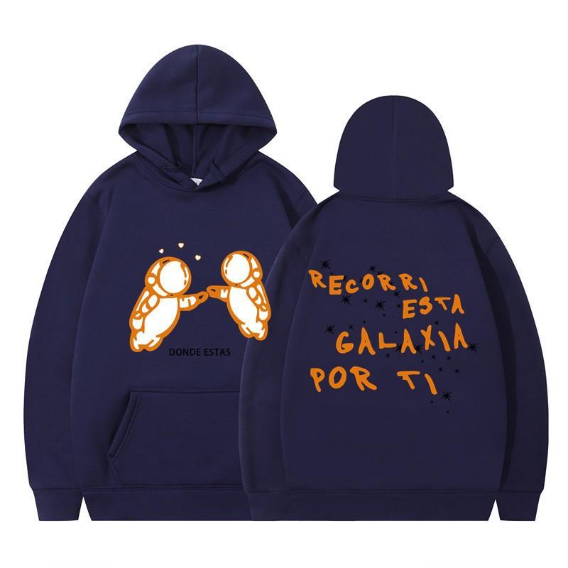 Hooded Sweater Fashion Print Double Astronaut Hooded Loose Jacket Casual Sports Sweater Couple