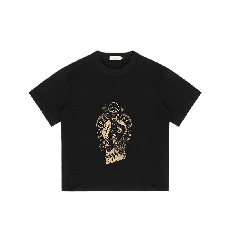 Black T Shirt With Skull And Snowboarder Graphic Live Free Ride Hard Snow Board Print For Outdoor Sports And Casual Wear