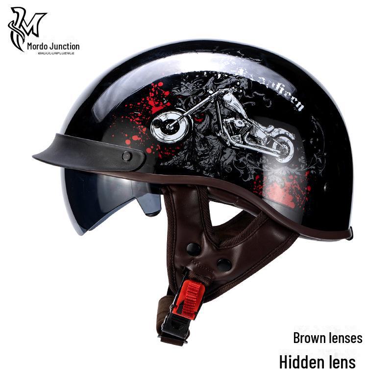 

Сертифицированный 3C ретро-мотоциклетный шлем, всесезонный, универсальный, подходит для мужчин и женщин - летний полушлем L