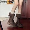 Winter Slip On Woman Knee High Boots Fashion Platform Heels Knight Long Booties Ladies Comfortable Shoes  Mujer
