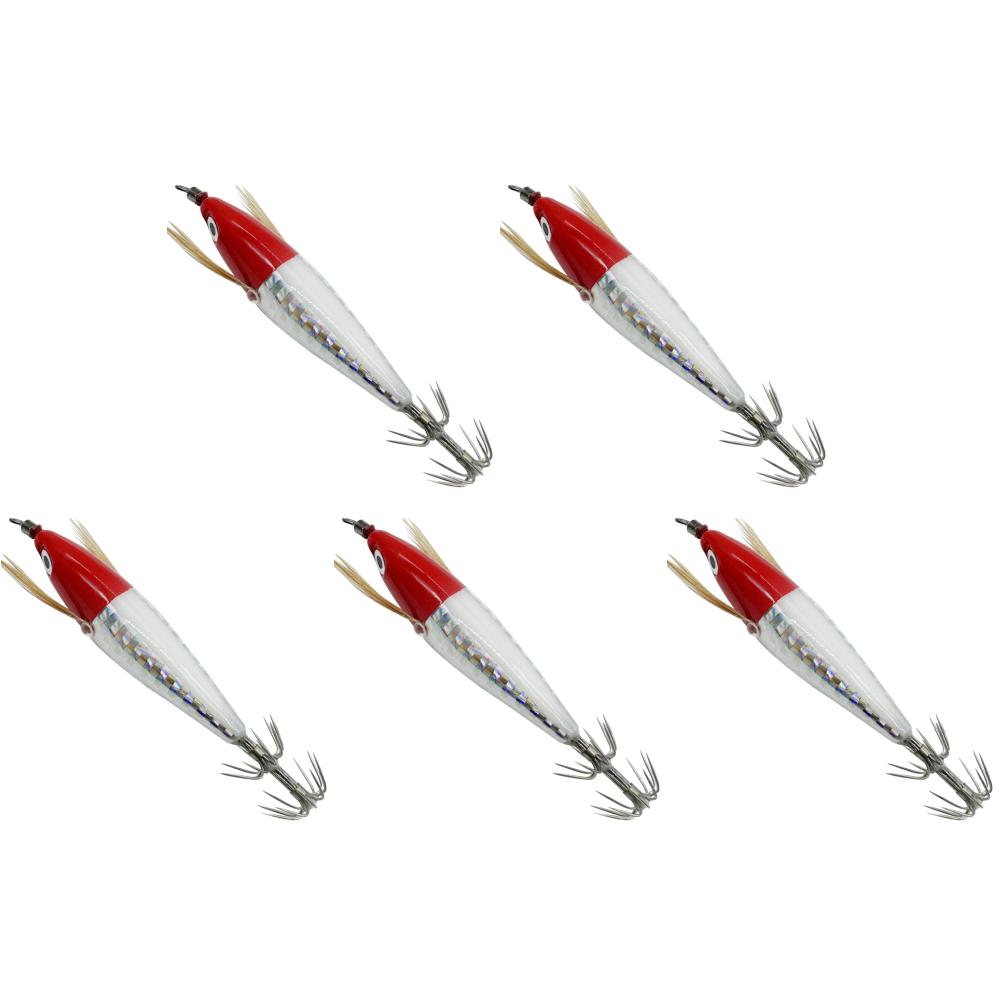 2-10PCS 5.5g Laser Luminous Floating Horizontal Wood Shrimp Lure Squid Jigging Shrimp Hook Octopus Cuttlefish Fishing Baits