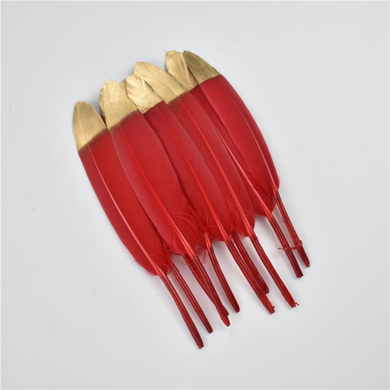 10-15cm/4-6inch Golden Powder Dipped Duck Feathers for Crafts Natural Feather Handicraft Accessories Diy Decoration