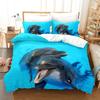 Dolphin Turtle Bedding Set 3D Print Quilt Cover 2/3 Pieces Bed Linen Sea Animals Scenery Comforter Set Kids Boys Duvet Cover Set