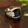 Domineering Rectangular Oil Dripping Men's Fashion Jewelry Hand Jewelry Wide Black and White Punk Ring