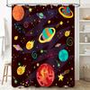 Space Adventure Shower Curtain Cosmic Patterns Decorate Your Bathroom with This Futuristic Print!