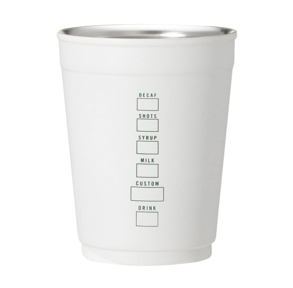 Starbucks 2-Way Stainless Steel Cup/Holder, Matte White, 355ml, White Cup, 2-Way