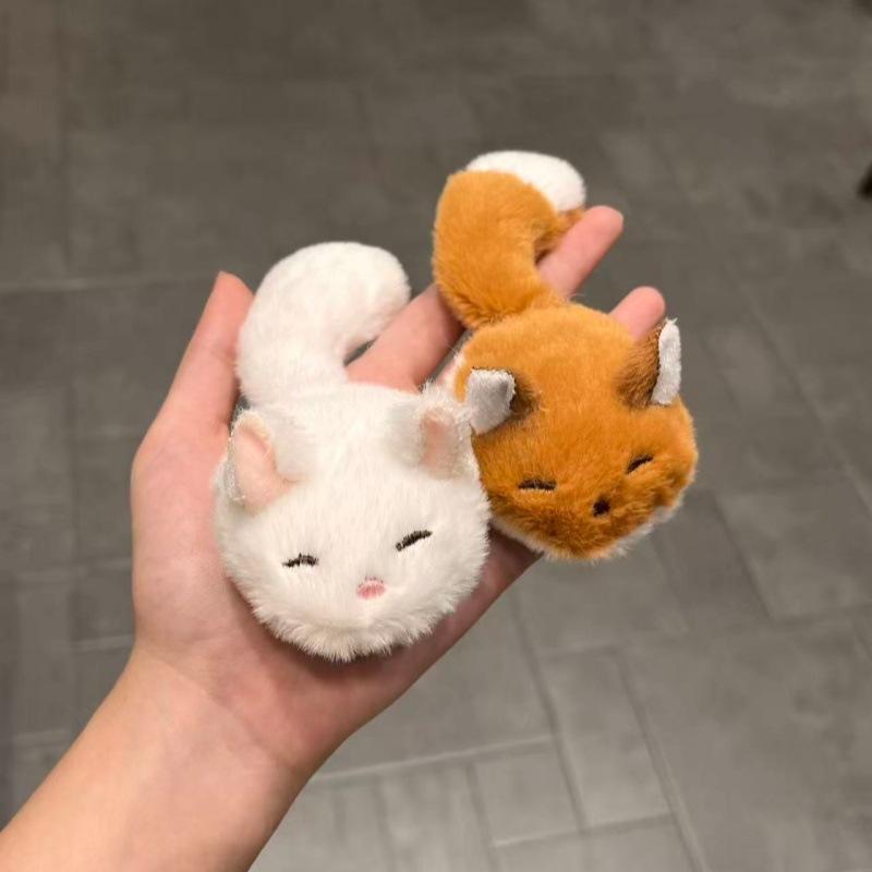 1 Stück Süße Plüschfuchs Haarspangen für Damen Mädchen Pony Seitenhaarklammer Y2K Kawaii Tier-Haarschmuck Geschenke