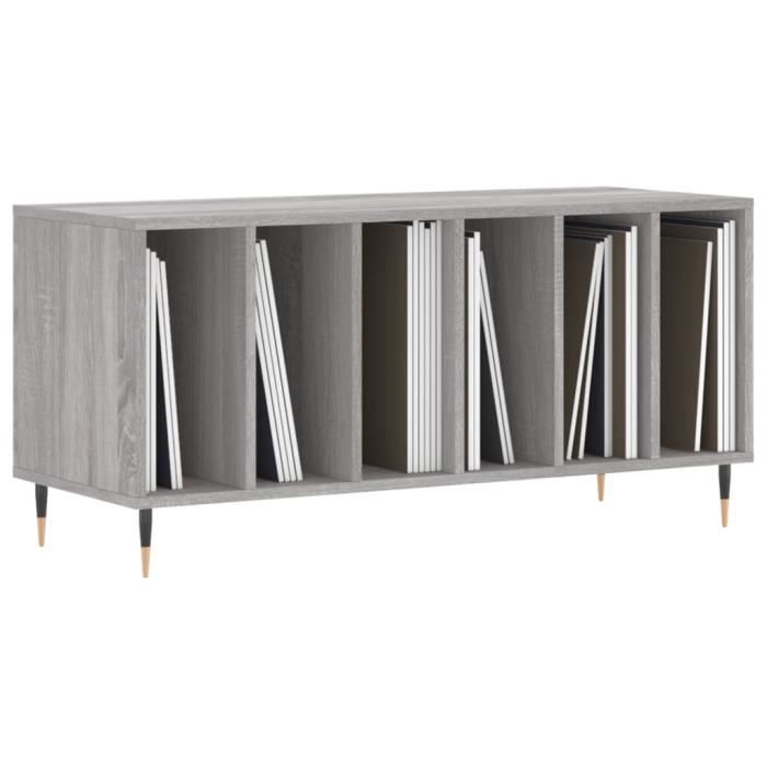 VidaXL Armoire à disques sonoma gris 100x38x48 cm bois d'ingénierie 831746