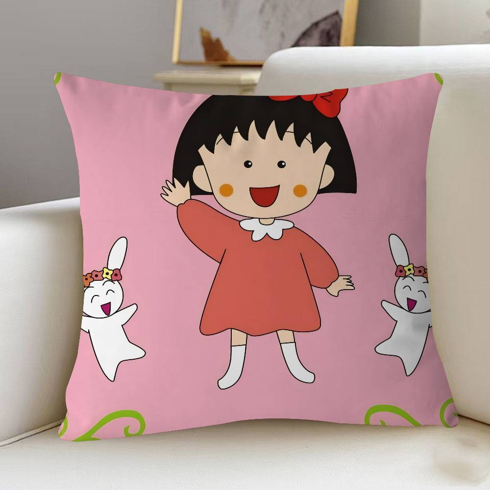Chibi M-Maruko Chan Pillow Anime Pillow Sofa Bed Head Pillow Cover Cushion Cover 45x45 Cm Fashion