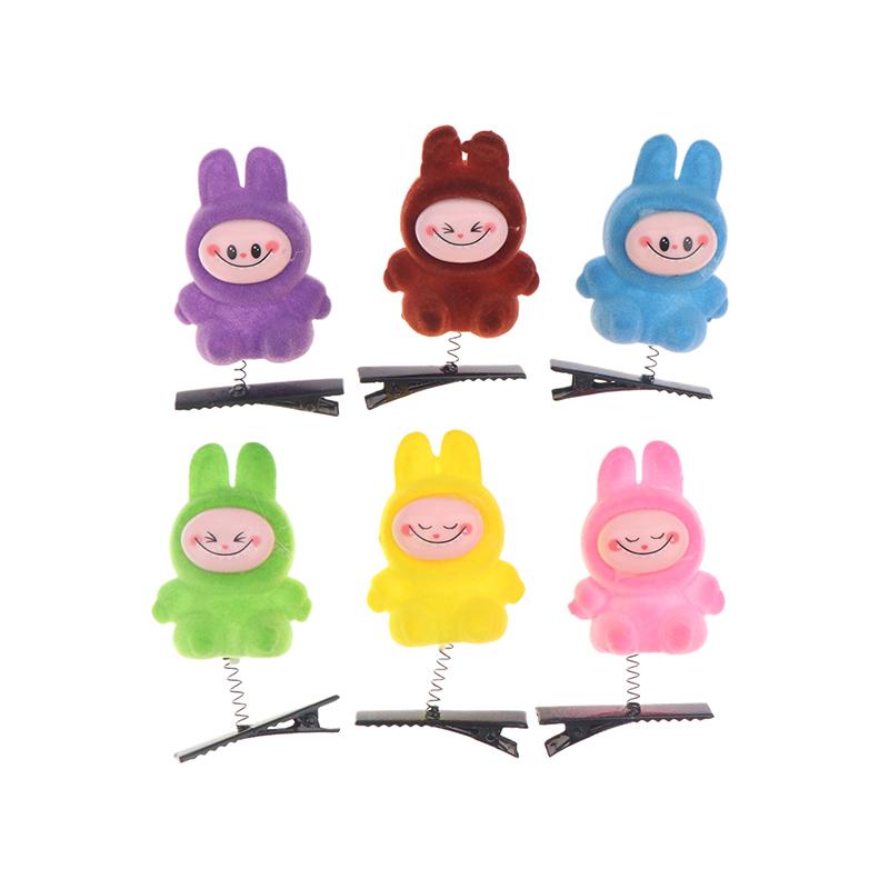 6 stk Kawaii Labubu Vår Hårspenne 3D Tegneserie Dukke Hårnåler Andenebbklemme Hodeplagg Barnas Hårtilbehør Festdekorasjoner