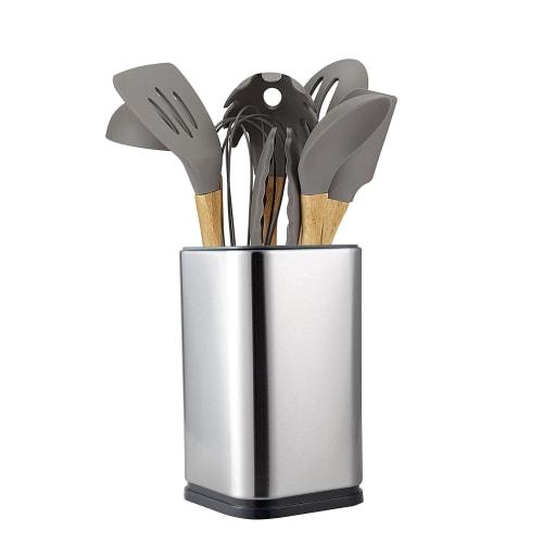 IMEEA Chopstick Holder, Cutlery Stand, Square, 17cm Tall, Stainless Steel, Silver