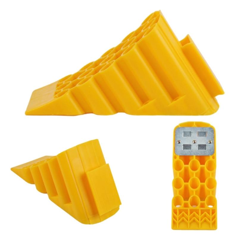 Reinforced Wheel Stopper For Secure Vehicle Parking Nonslip Base Design Wheel Chocks Garage Space Optimization