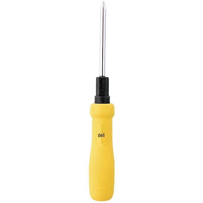 Deli Rubber-Plastic Handle Dual-Purpose Screwdriver 6mm Flat / PH2 x 75mm