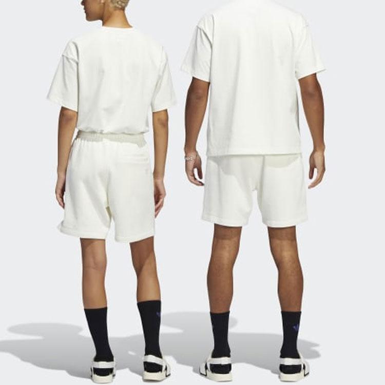 Adidas Originals Trefoil X Pharrell Williams Solid Elastic Waist Shorts Unisex Bottoms White HF9932