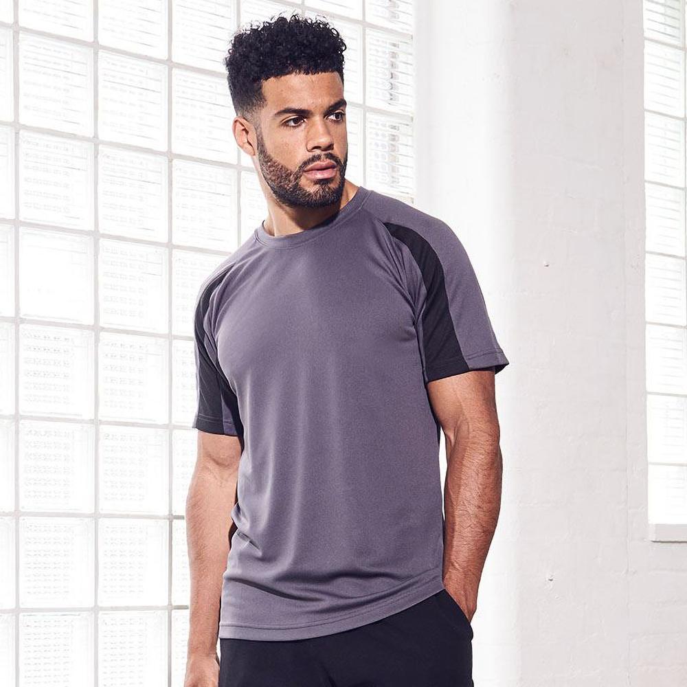 Just Cool Mens Contrast Cool Sports Plain T-Shirt