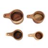 4PCS Wood Measuring Cups Set Stackable Baking Cooking Measuring Cup Kitchen Measure Tool for Dry Ingredients Tea Milk Powder