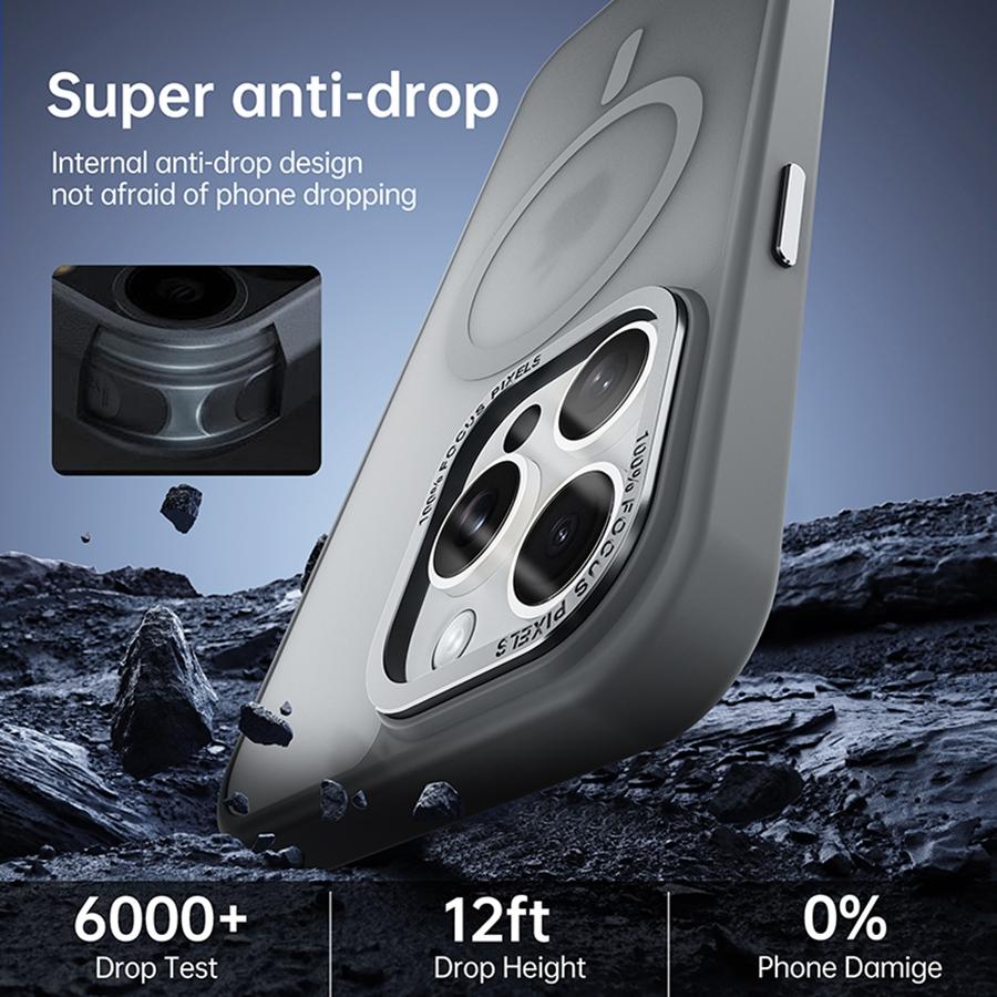 Αντι-Δακτυλικών Αποτυπωμάτων Ημιδιαφανής Ματ Μαγνητική Θήκη Τηλεφώνου για iPhone 16 15 14 13 12 11 Συμβατή με Magsafe Μεταλλική Προστατευτική Κάλυψη Θήκης Τηλεφώνου για τον Φακό