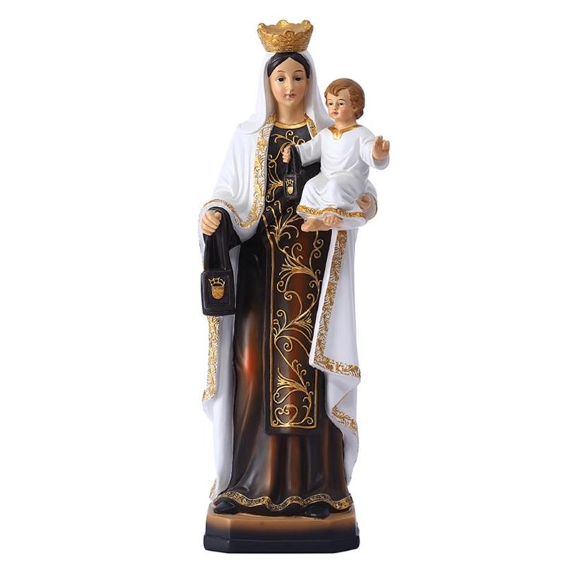 Classical Marys And Child Statue Handcraft Resin Table Display Virgin Marys Statue For Farmhouses Living Room Decors 1
