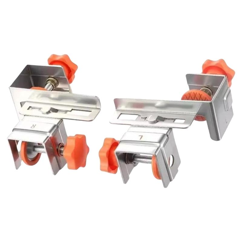 

2Pieces Practical Drawer Front Fixing Clamps Without Handle Installation Brackets Accessory With Wood Panel Use 1