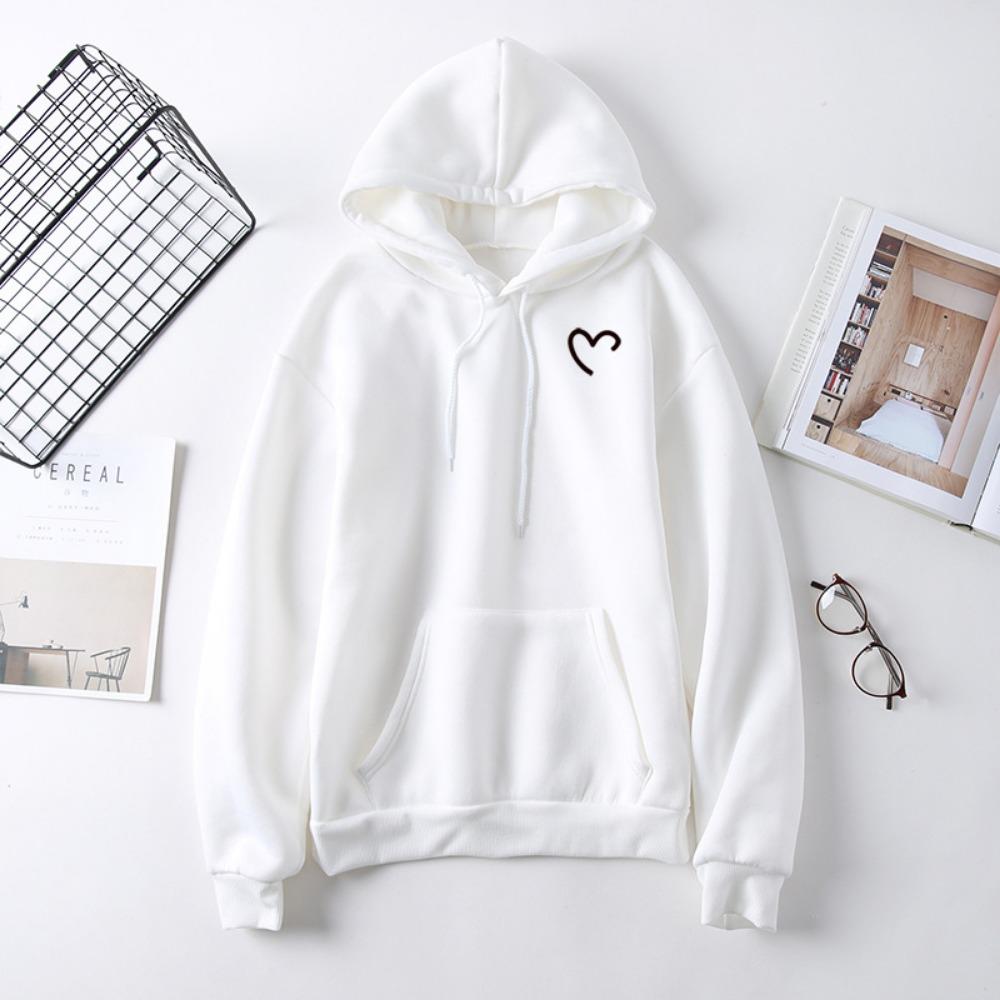 

Sweater women s autumn hooded jacket 2025 new Korean version of trendy student loose versatile top XL белый