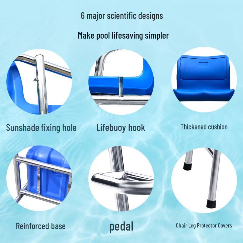 1.2m 304 Stainless Steel Swimming Pool Life Guard Chair